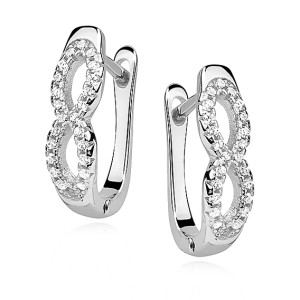 Cercei argint infinit cu pietre si tortita DiAmanti Z0977DER_W-DIA (Argint 925‰ 2,3 g.)